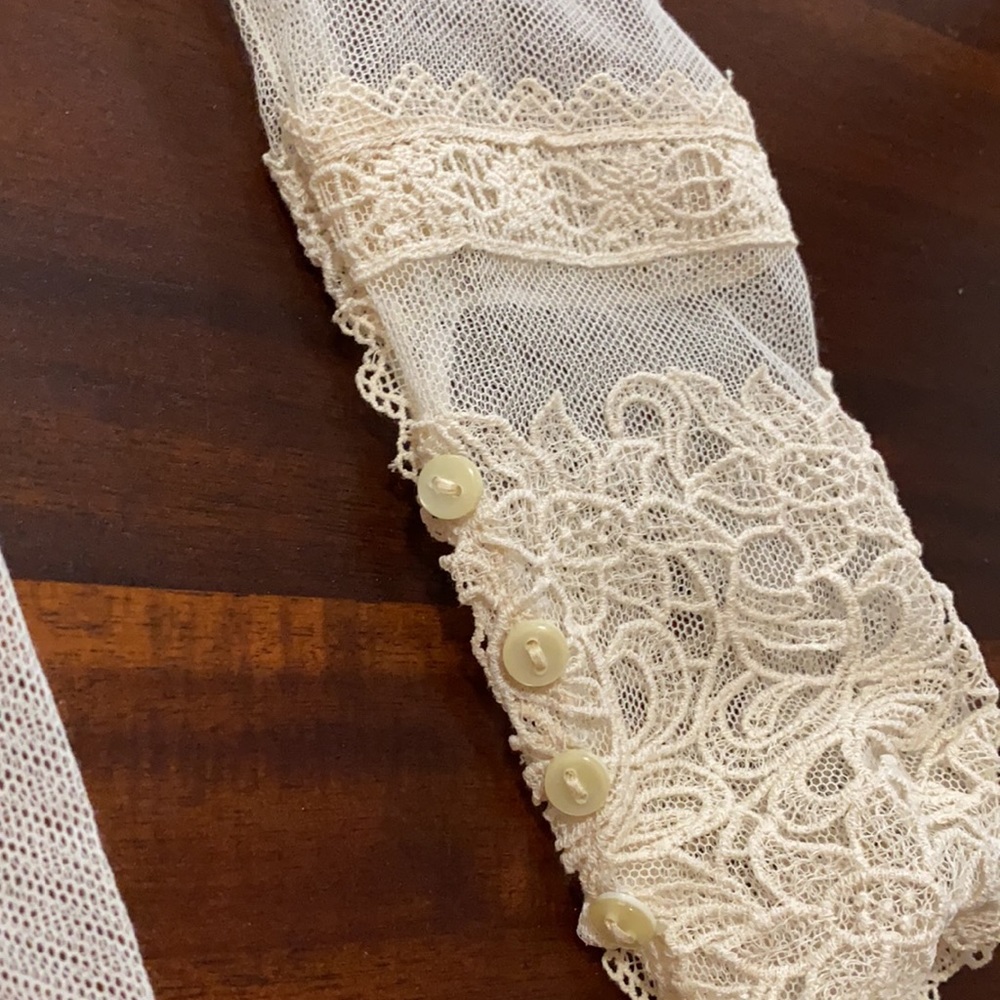 Vintage Prairie Wedding Dress Lace Cyreld Paris Parisian Handmade 40's-60's - Picture 14 of 17